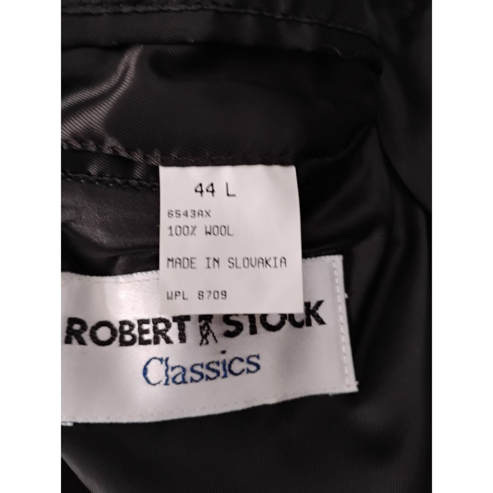 Vintage Robert Stock Blazer Mens 44L Brown Herringbone 100% Wool Sport Coat - Picture 6 of 9